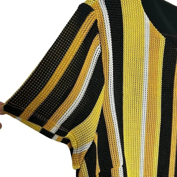 Striped loose knit blouse,twofer, office siren ,business casual,size SM & M - Picture 6 of 12